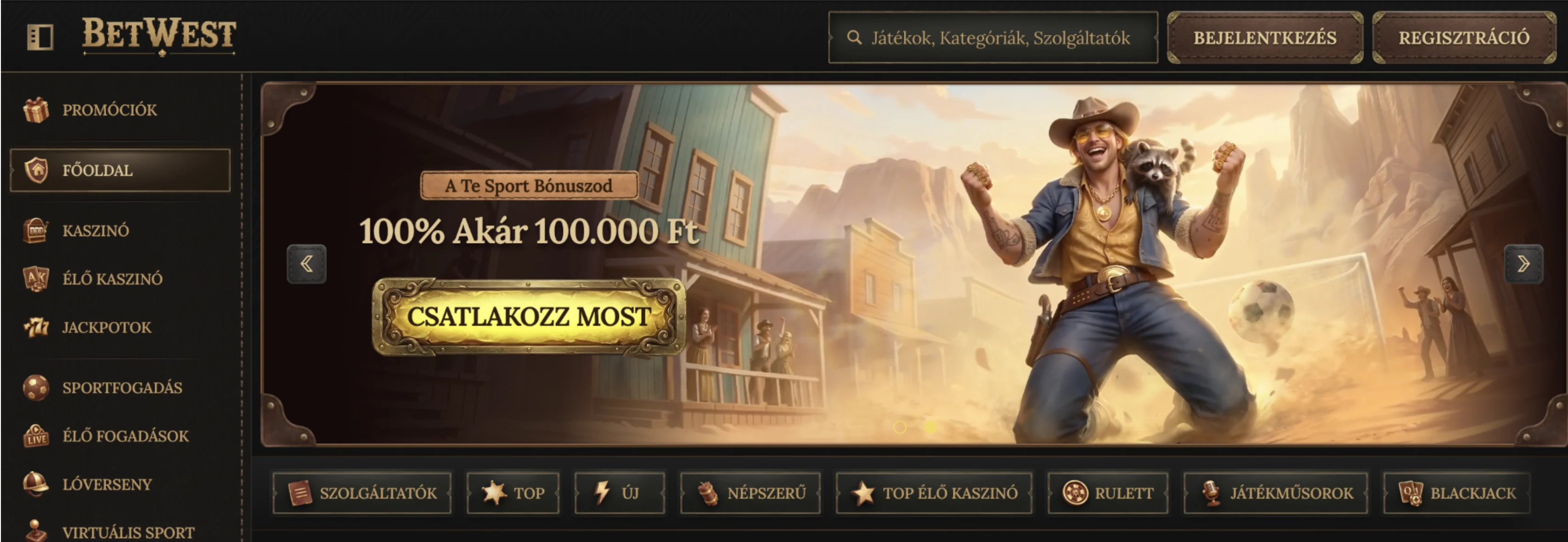 BetWest online fogadás