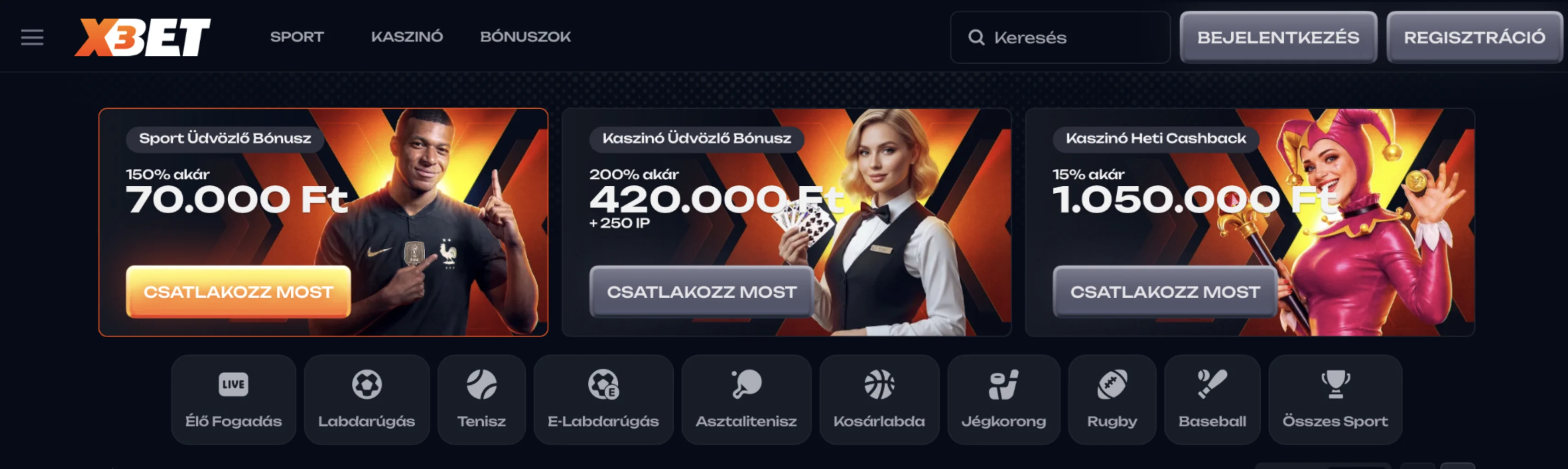 X3BET online sportfogadás