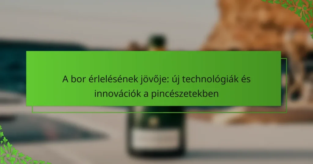 A bor érlelésének jövője: új technológiák és innovációk a pincészetekben