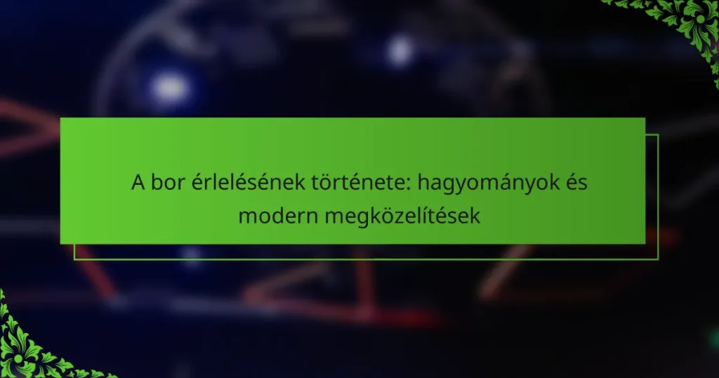 A bor érlelésének története: hagyományok és modern megközelítések