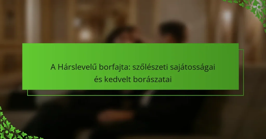 A Hárslevelű borfajta: szőlészeti sajátosságai és kedvelt borászatai