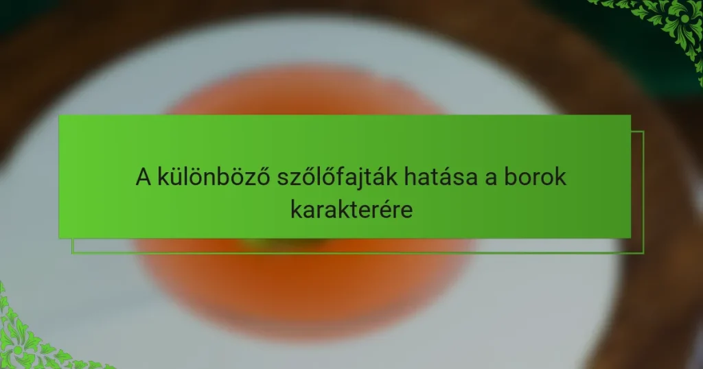 A különböző szőlőfajták hatása a borok karakterére