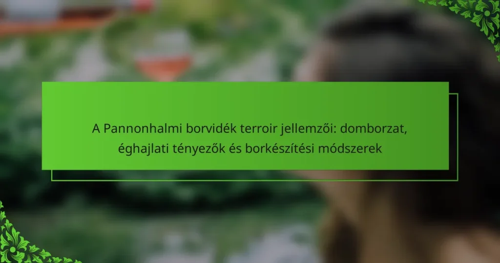 A Pannonhalmi borvidék terroir jellemzői: domborzat, éghajlati tényezők és borkészítési módszerek
