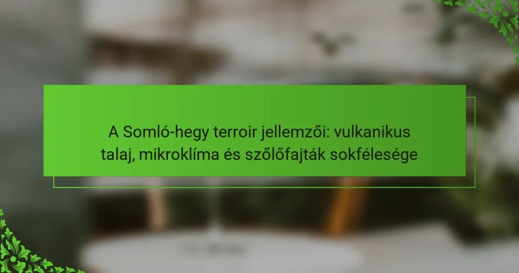 A Somló-hegy terroir jellemzői: vulkanikus talaj, mikroklíma és szőlőfajták sokfélesége
