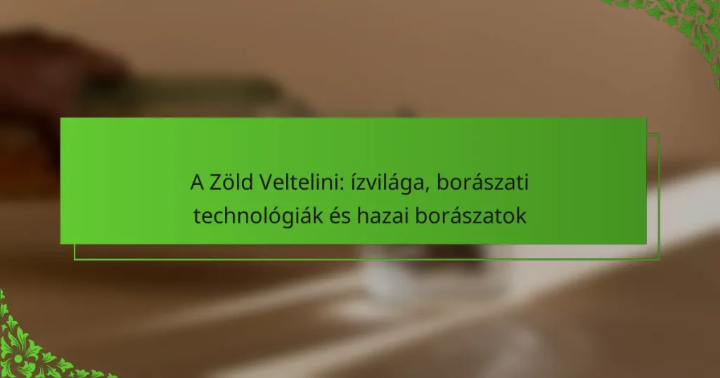 A Zöld Veltelini: ízvilága, borászati technológiák és hazai borászatok