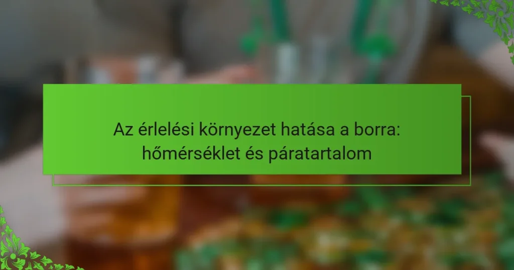 Az érlelési környezet hatása a borra: hőmérséklet és páratartalom