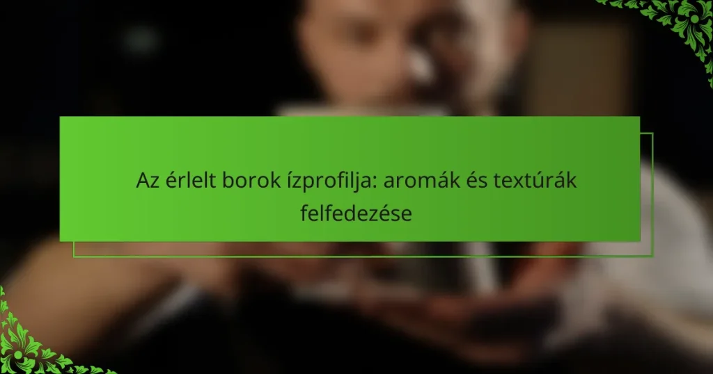 Az érlelt borok ízprofilja: aromák és textúrák felfedezése