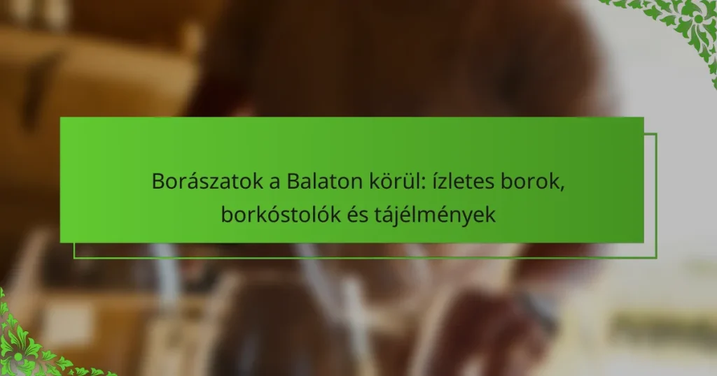 Borászatok a Balaton körül: ízletes borok, borkóstolók és tájélmények
