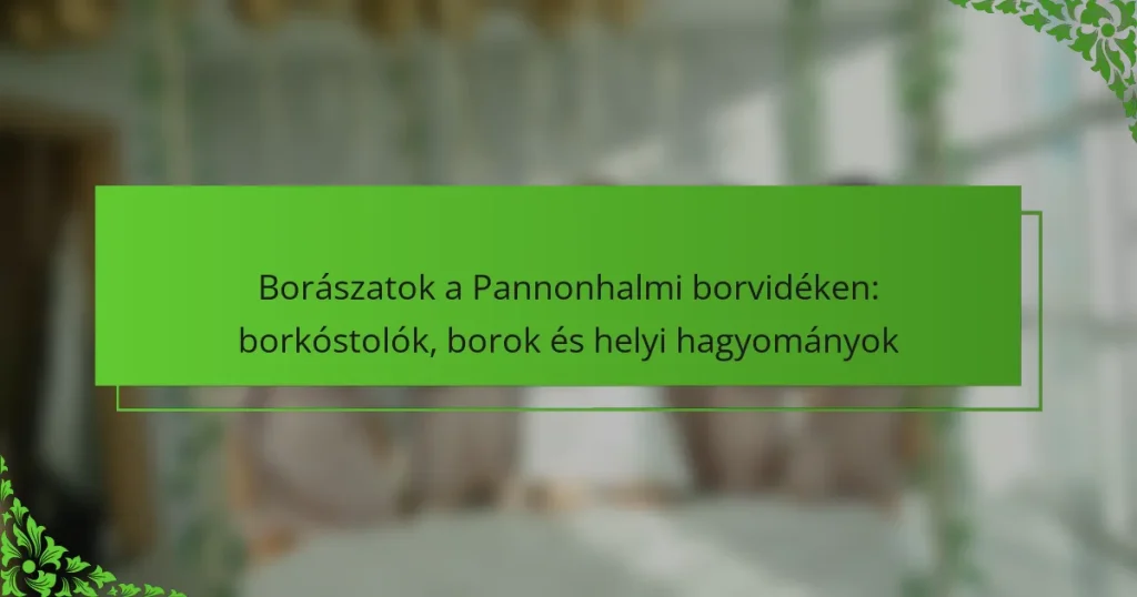 Borászatok a Pannonhalmi borvidéken: borkóstolók, borok és helyi hagyományok