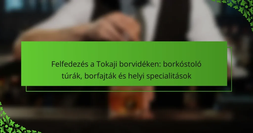 Felfedezés a Tokaji borvidéken: borkóstoló túrák, borfajták és helyi specialitások