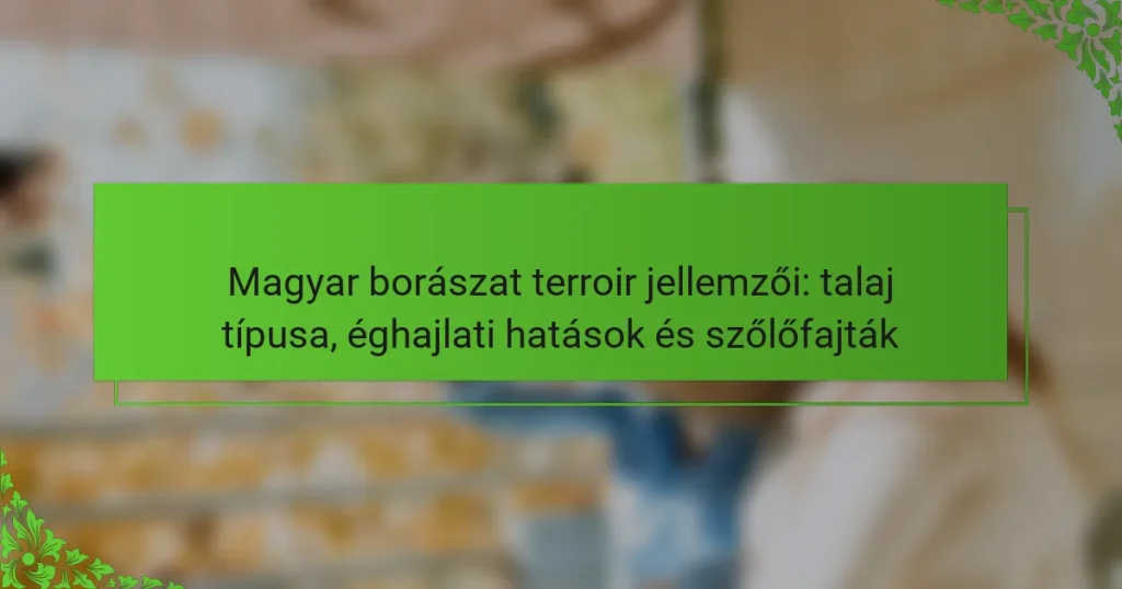 Magyar borászat terroir jellemzői: talaj típusa, éghajlati hatások és szőlőfajták