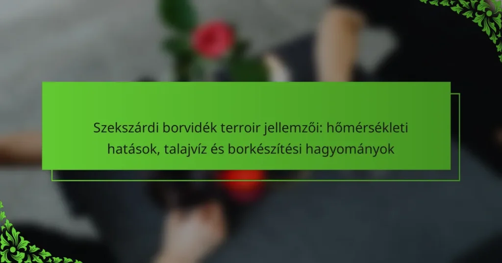 Szekszárdi borvidék terroir jellemzői: hőmérsékleti hatások, talajvíz és borkészítési hagyományok