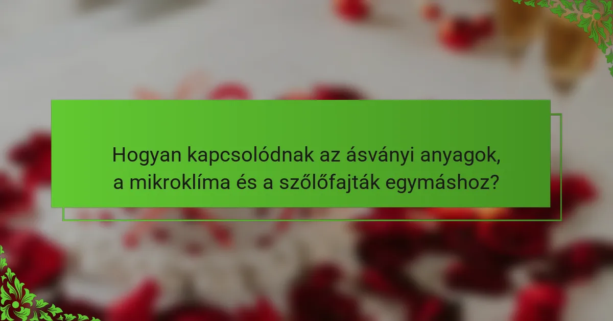 Hogyan kapcsolódnak az ásványi anyagok, a mikroklíma és a szőlőfajták egymáshoz?
