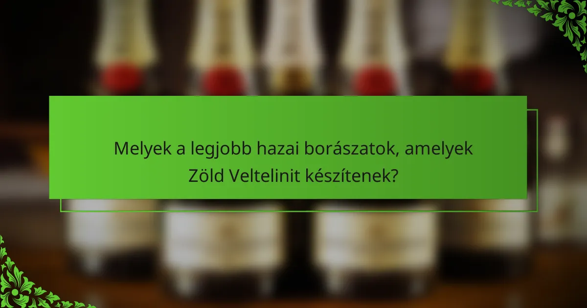 Melyek a legjobb hazai borászatok, amelyek Zöld Veltelinit készítenek?