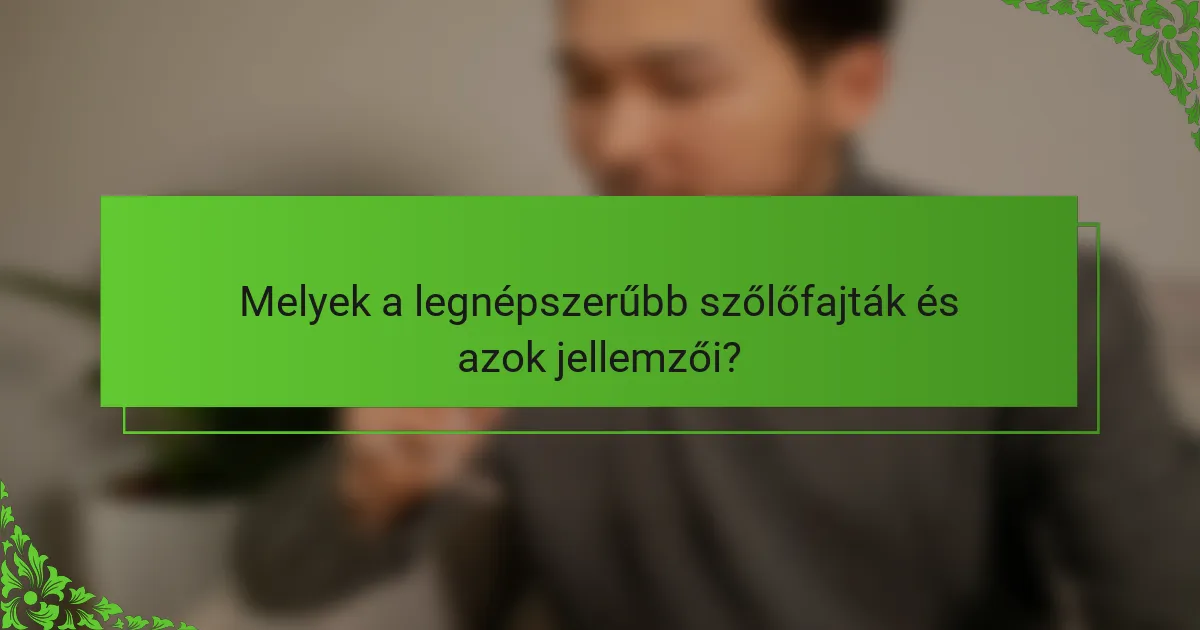 Melyek a legnépszerűbb szőlőfajták és azok jellemzői?