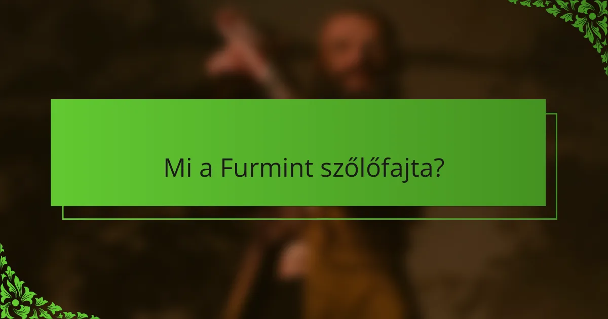 Mi a Furmint szőlőfajta?