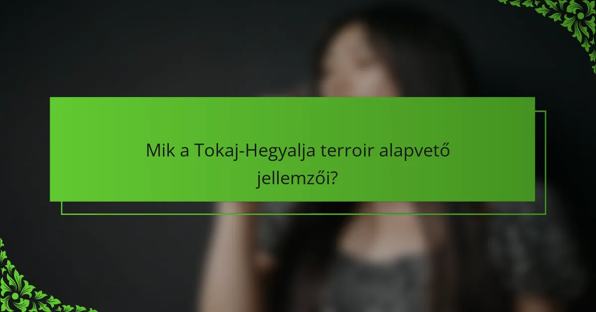 Mik a Tokaj-Hegyalja terroir alapvető jellemzői?