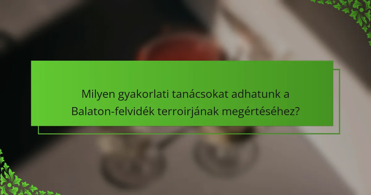 Milyen gyakorlati tanácsokat adhatunk a Balaton-felvidék terroirjának megértéséhez?