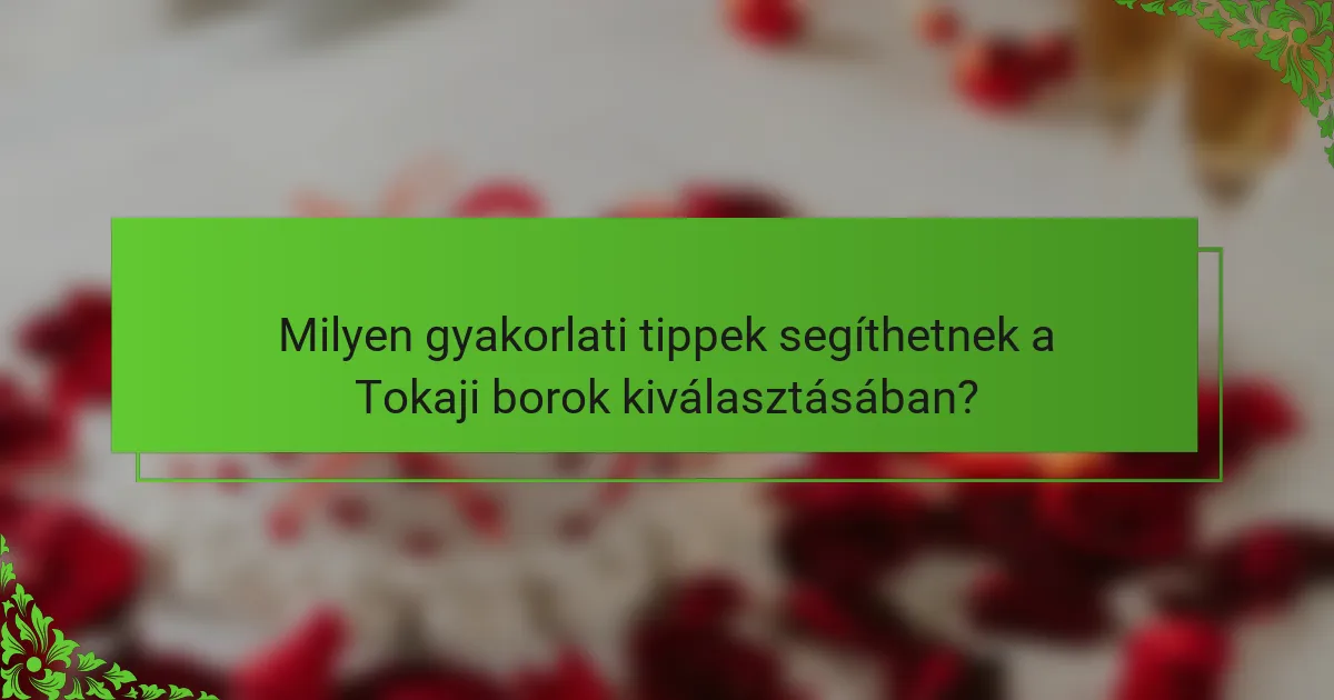 Milyen gyakorlati tippek segíthetnek a Tokaji borok kiválasztásában?