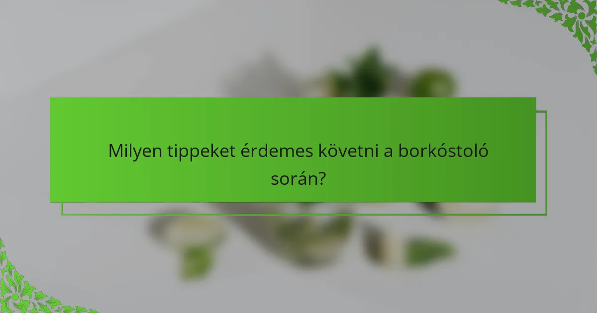 Milyen tippeket érdemes követni a borkóstoló során?